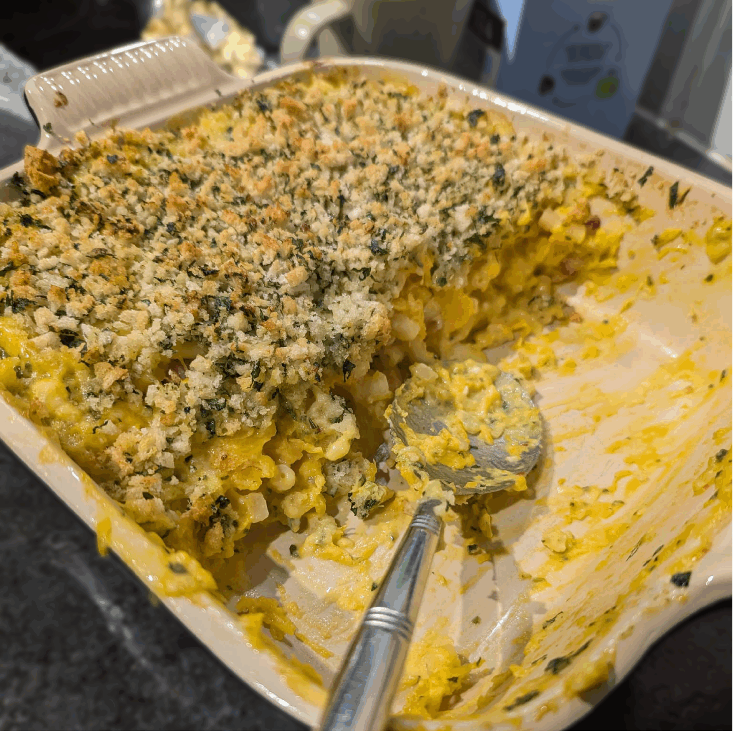 Bacon and Pumpkin Pasta Bake